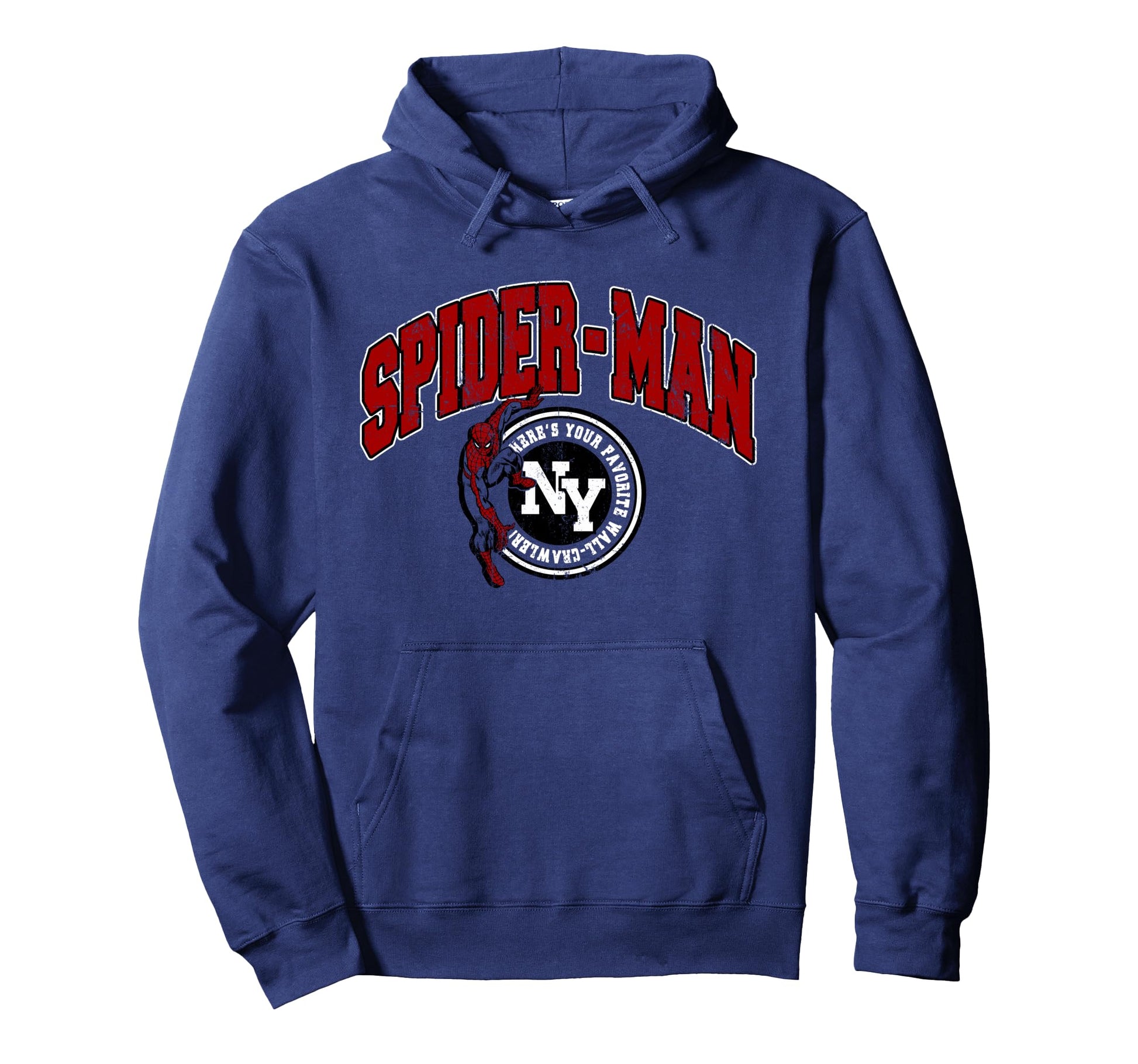 Marvel Spider Wall Crawler Ny Varsity Hoodie - Streetwear Style Unisex - T-Shirt, Sweatshirt, Hoodie