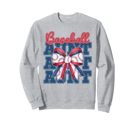 Baseball Aunt Coquette Bow Sport Sweatshirt - Unique Graphic for Adults - T-Shirt, Sweatshirt, Hoodie