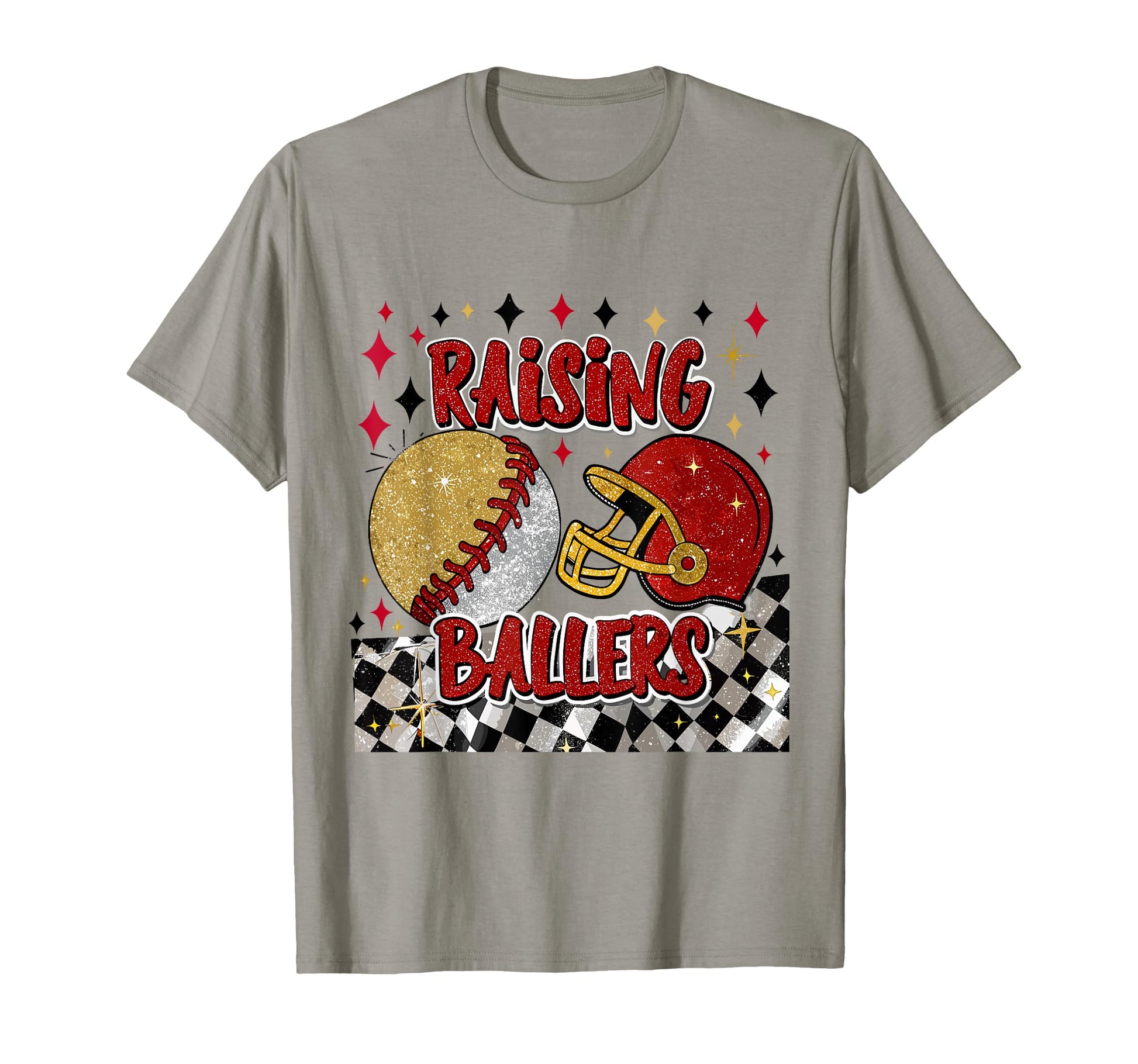 Raising Ballers Softball Baseball T-Shirt - Fun Novelty Design for Adults - T-Shirt, Sweatshirt, Hoodie
