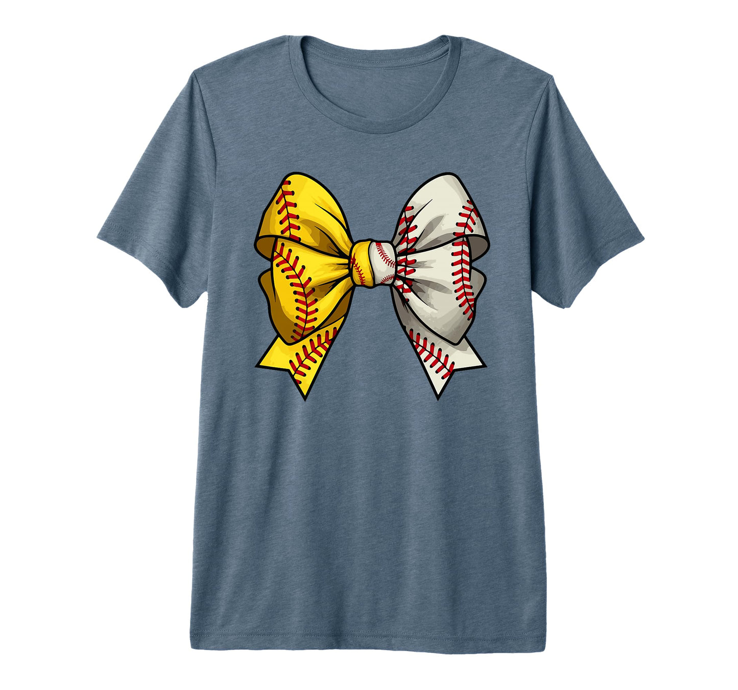 Baseball Softball Coquette Bow Softball T-Shirt - Custom Art Print Unisex - T-Shirt, Sweatshirt, Hoodie