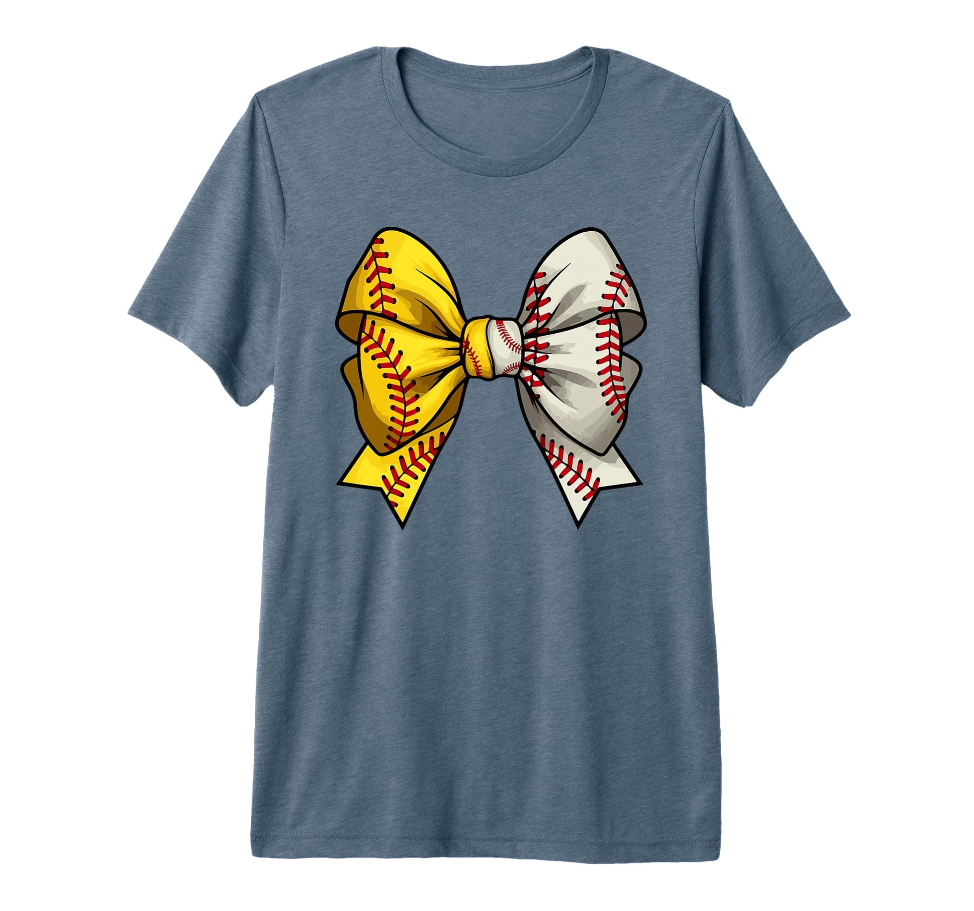 Baseball Softball Coquette Bow Softball T-Shirt - Custom Art Print Unisex - T-Shirt, Sweatshirt, Hoodie