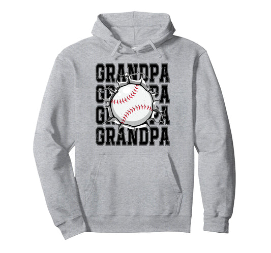 Baseball Grandpa Cracked Wall Family Hoodie - Aesthetic Graphic Unisex - T-Shirt, Sweatshirt, Hoodie