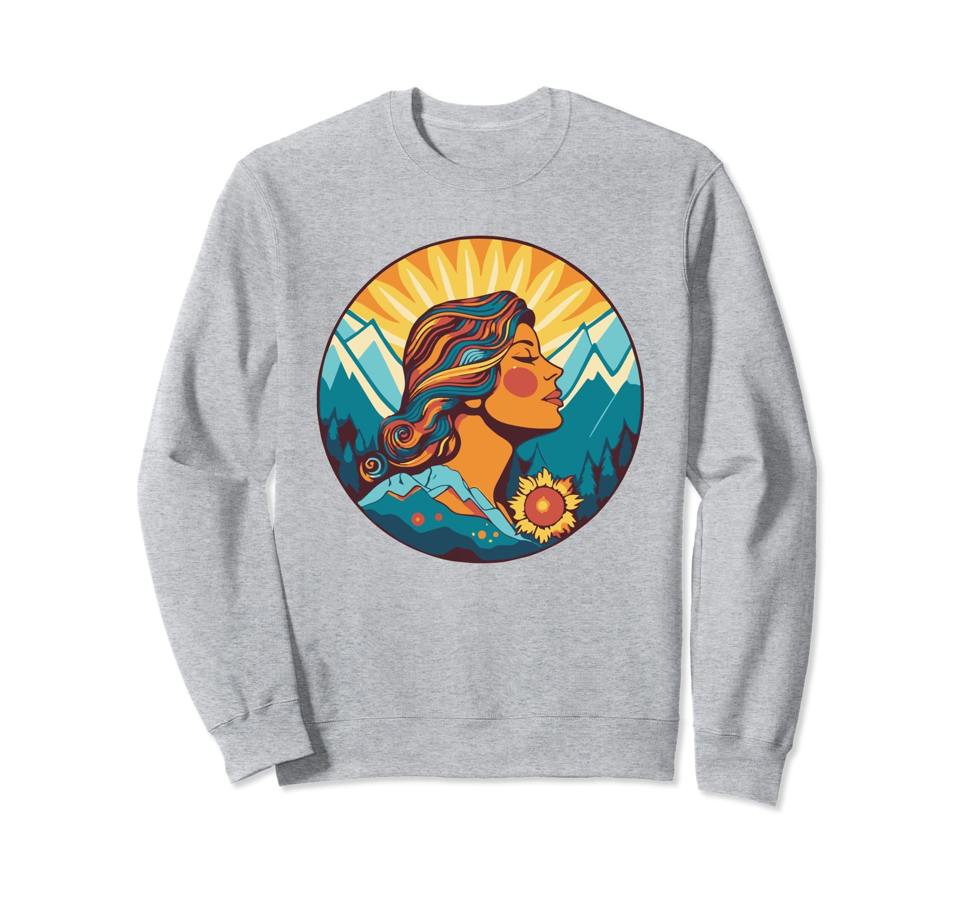Groovy Mountain Mama Hippie 60S Sweatshirt - Streetwear Style for Adults - T-Shirt, Sweatshirt, Hoodie