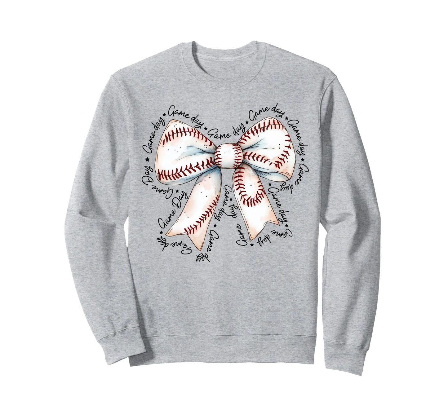 Game Day Baseball Bow Coquette Sweatshirt - Streetwear Style Unisex - T-Shirt, Sweatshirt, Hoodie