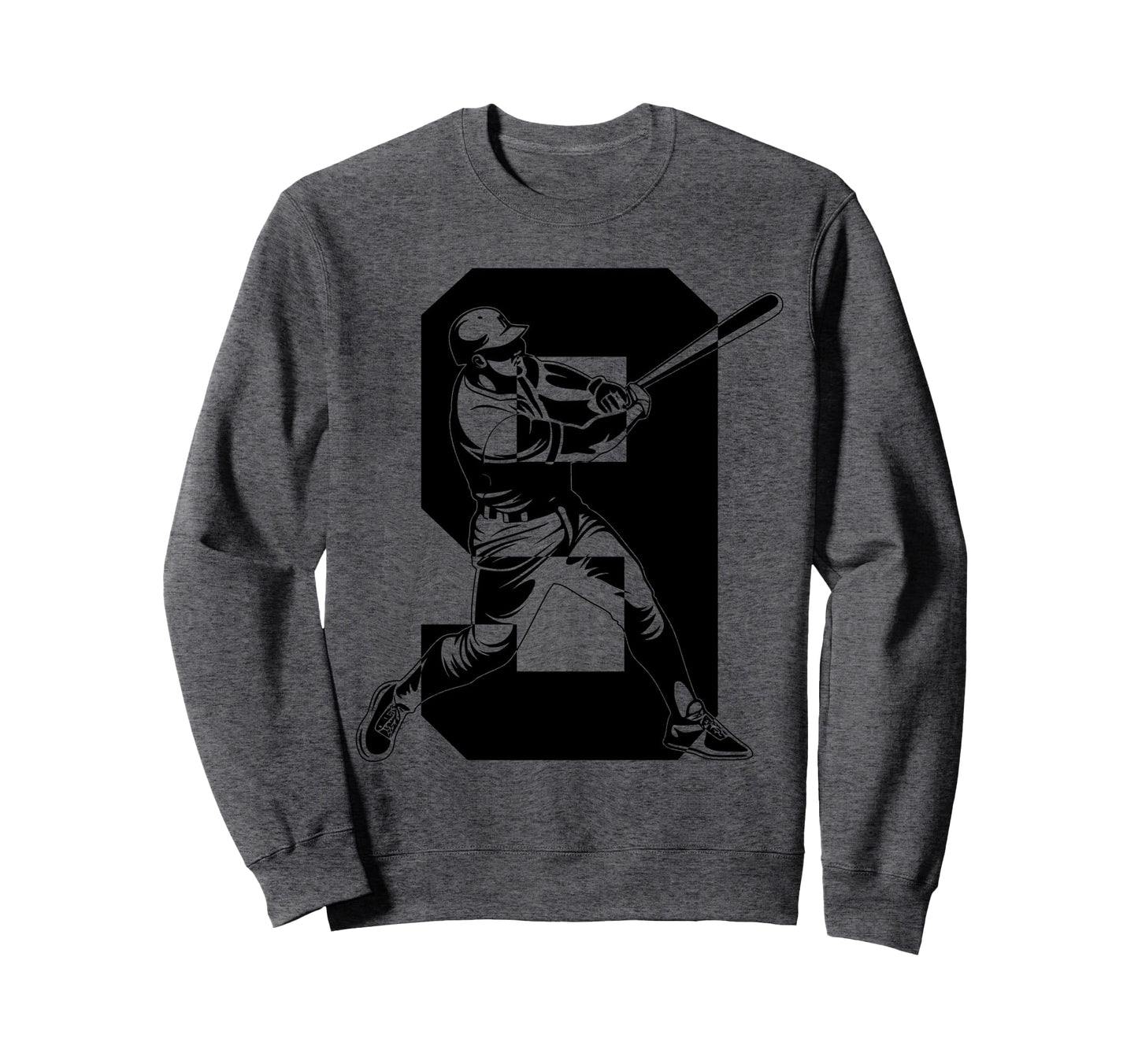 Number 9 Years Baseball 9Th Sweatshirt - Custom Art Print for Adults - T-Shirt, Sweatshirt, Hoodie
