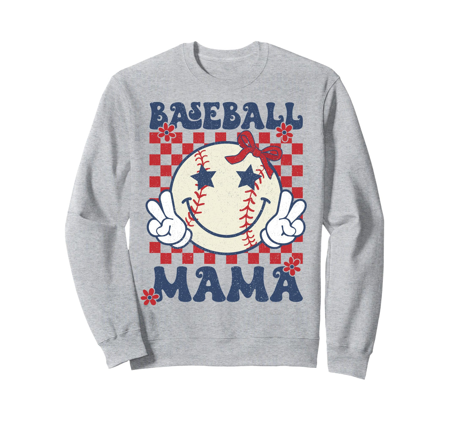 Baseball Mama Coquette Bow Sweatshirt - Casual Everyday Wear Men Women - T-Shirt, Sweatshirt, Hoodie