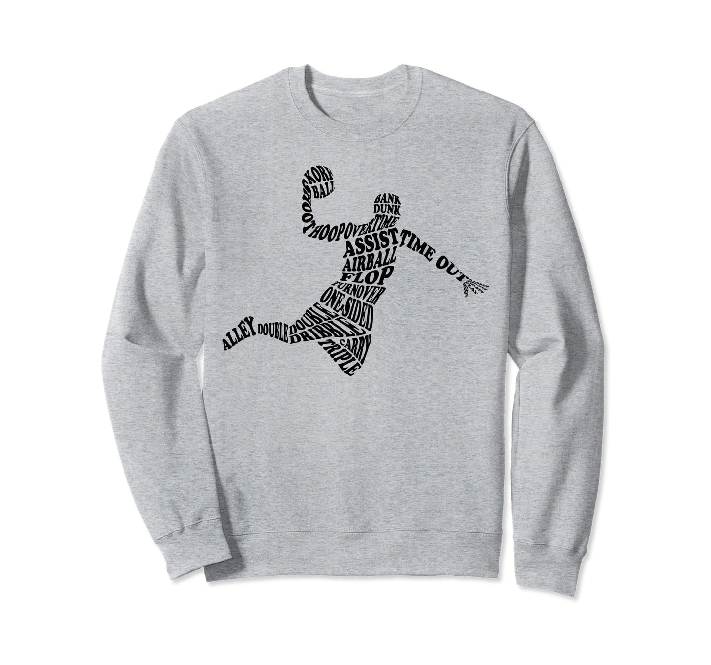 Basketball Player Typography Word Sweatshirt - Graphic Print Unisex - T-Shirt, Sweatshirt, Hoodie