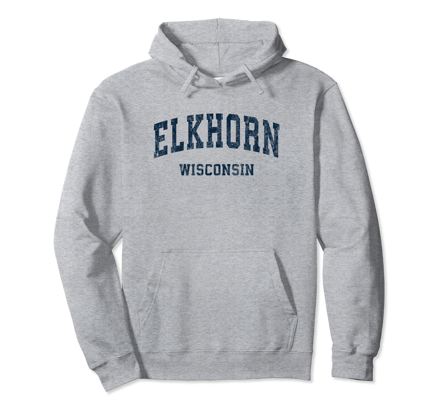 Elkhorn Wisconsin Wi Varsity Sports Hoodie - Minimalist Print for Adults - T-Shirt, Sweatshirt, Hoodie