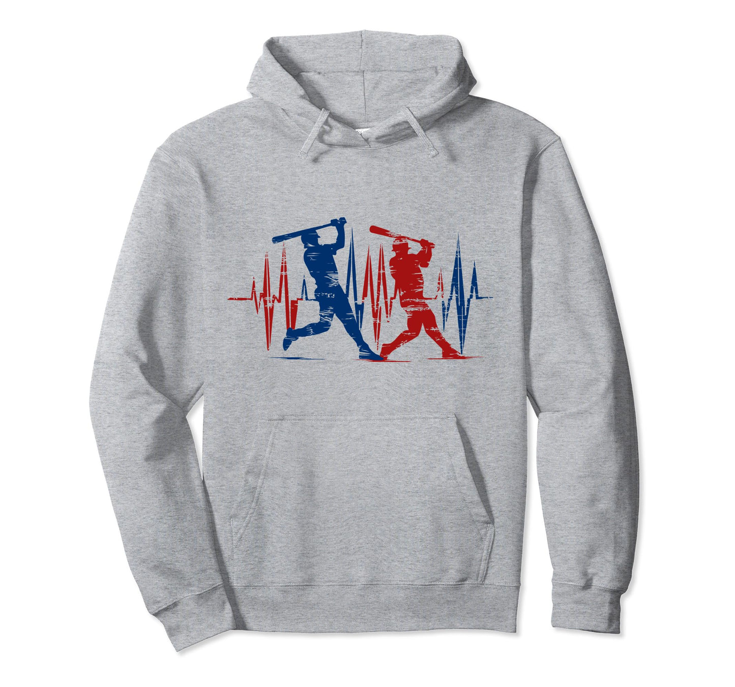 Baseball Heartbeat Funny Baseball Fan Hoodie - Minimalist Print Men Women - T-Shirt, Sweatshirt, Hoodie
