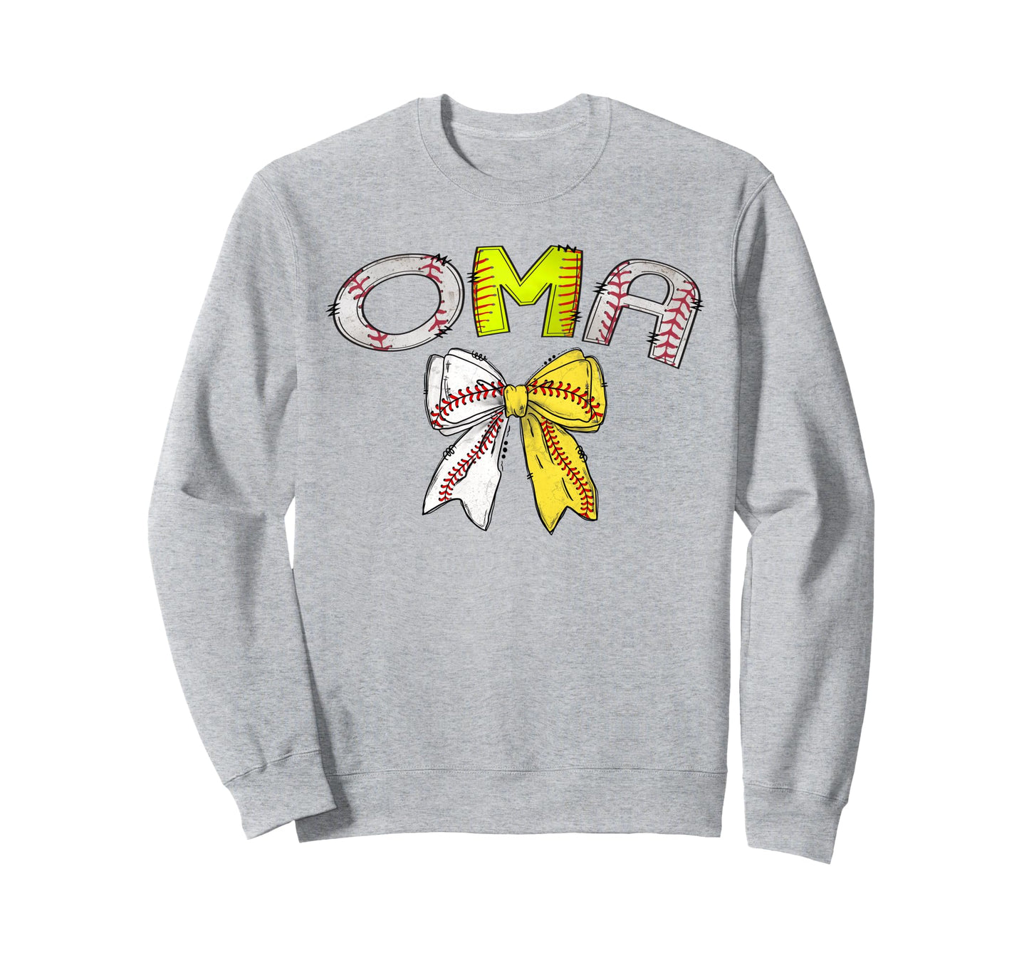 Oma Both Half Baseball Softball Sweatshirt - Custom Art Print for Adults - T-Shirt, Sweatshirt, Hoodie