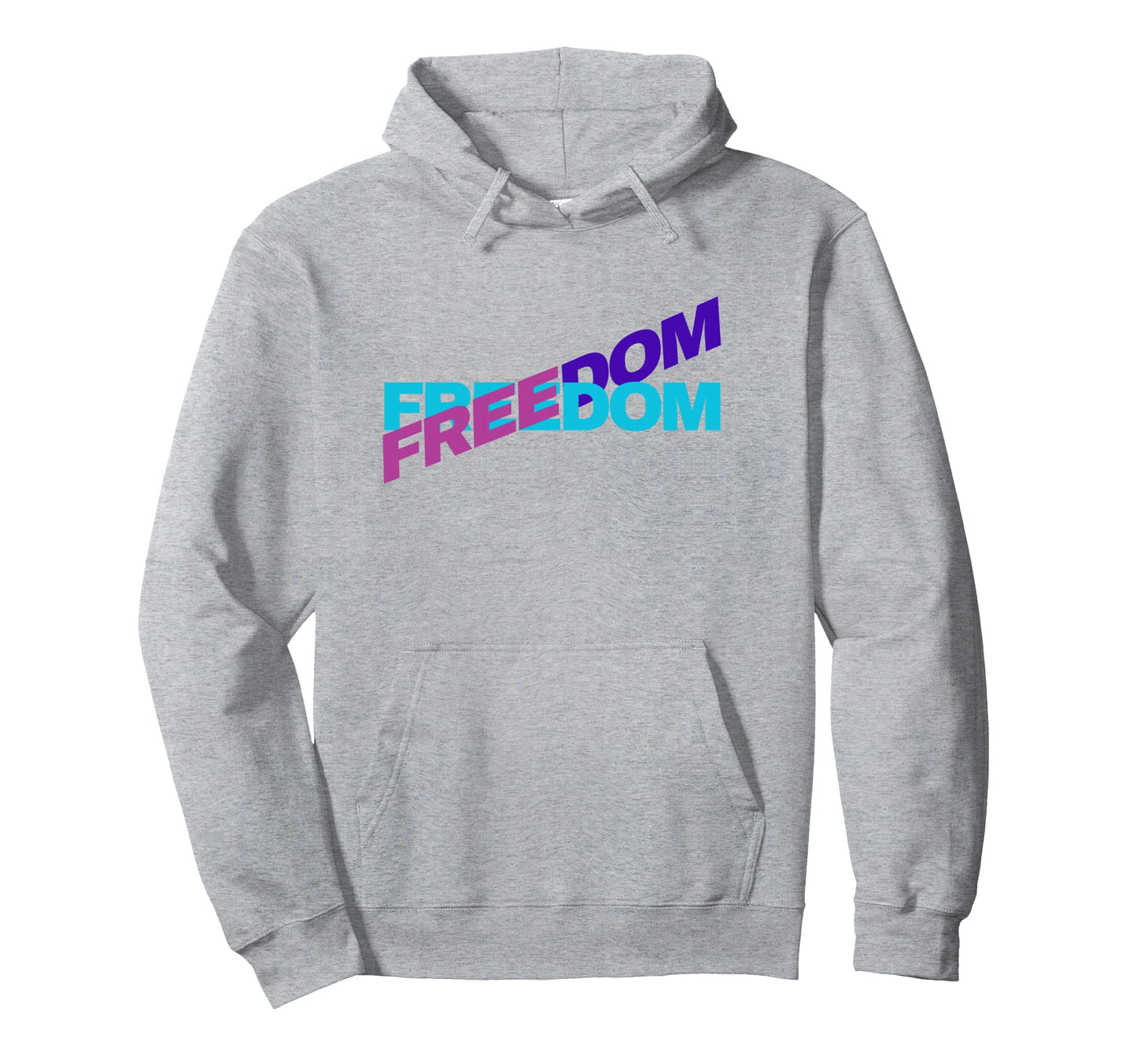 Freedom Typography Patriotic Statement Hoodie - Casual Everyday Wear Unisex - T-Shirt, Sweatshirt, Hoodie