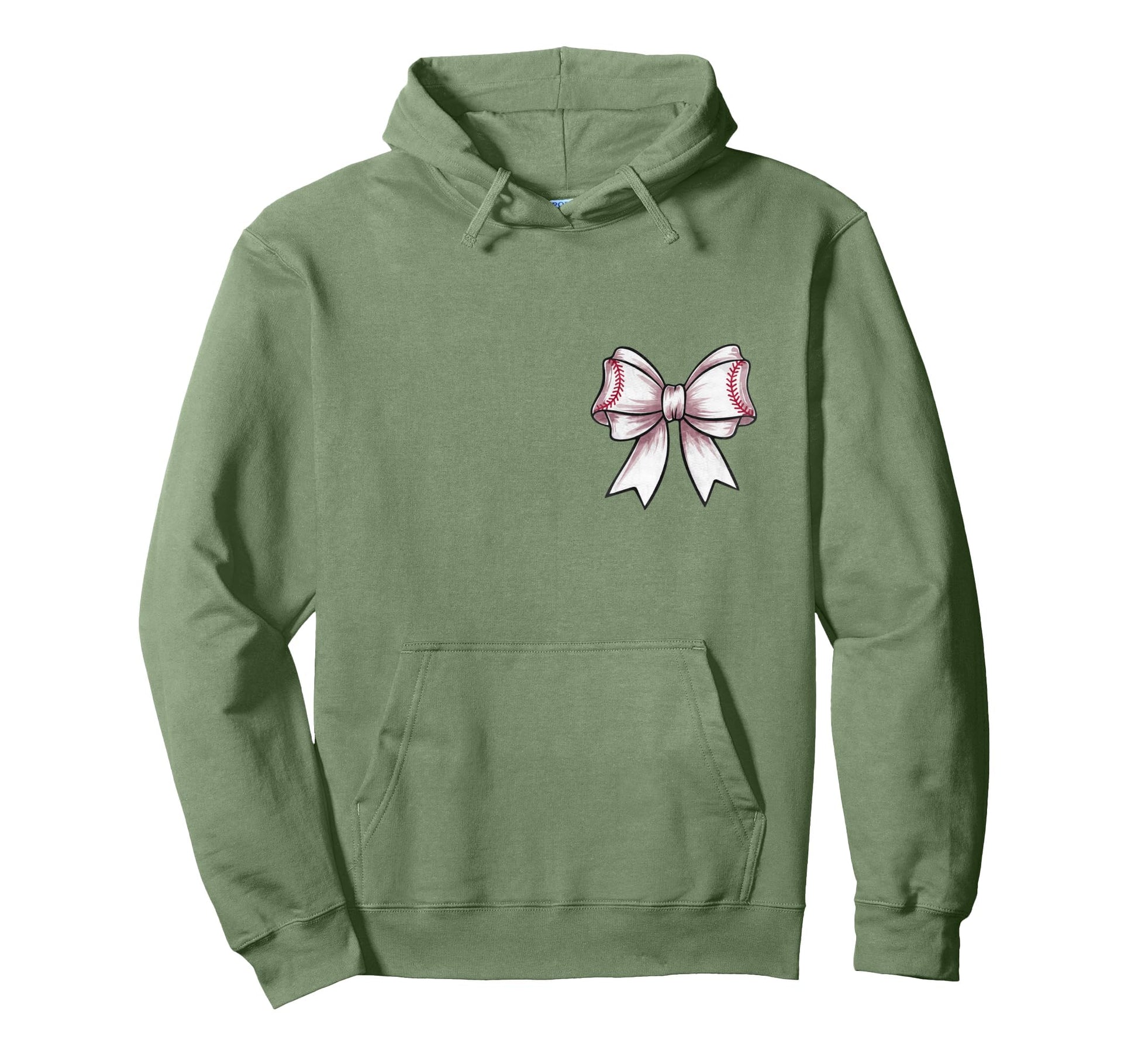 Baseball Coquette Bow Front And Back Hoodie - Aesthetic Graphic Men Women - T-Shirt, Sweatshirt, Hoodie