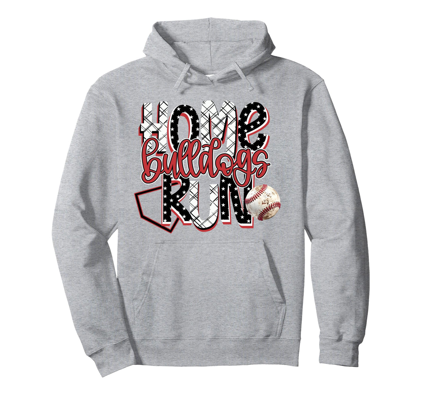 Home Run Bulldogs Baseball Game Day Hoodie - Custom Art Print Men Women - T-Shirt, Sweatshirt, Hoodie