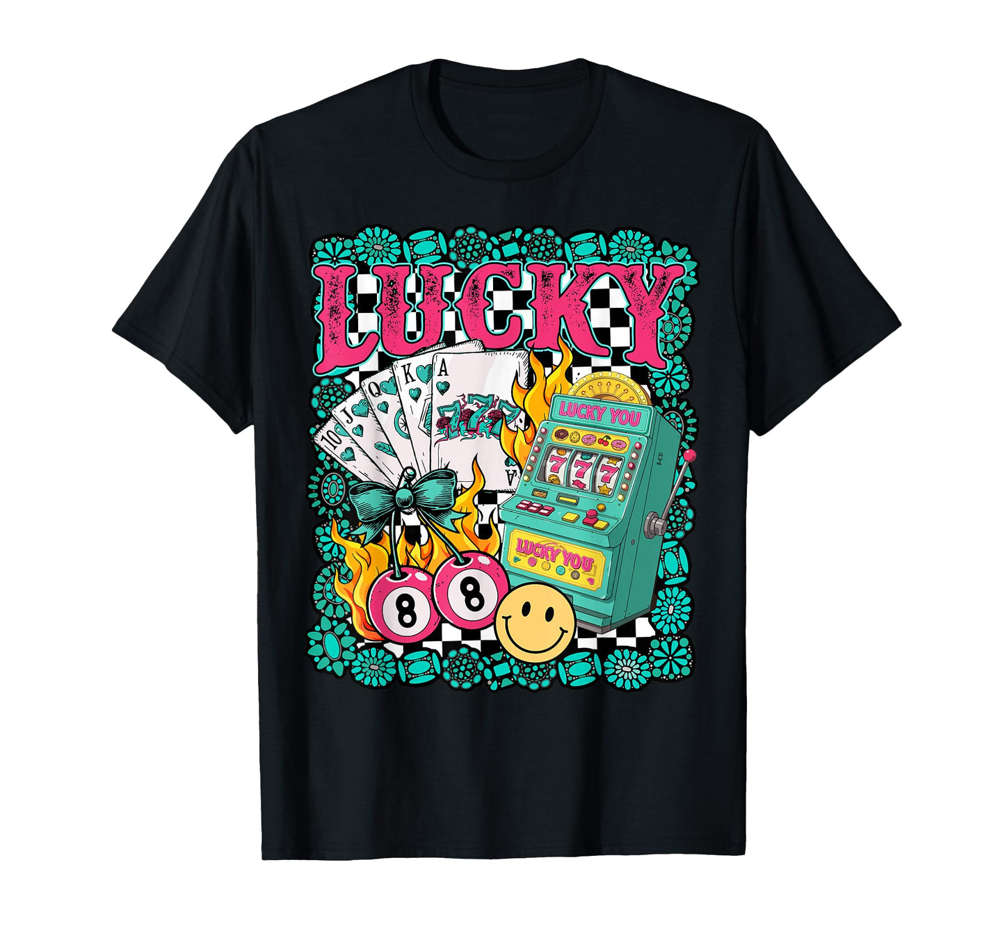 Lucky Slot Machine Cowgirl Western T-Shirt - Graphic Print for Adults - T-Shirt, Sweatshirt, Hoodie
