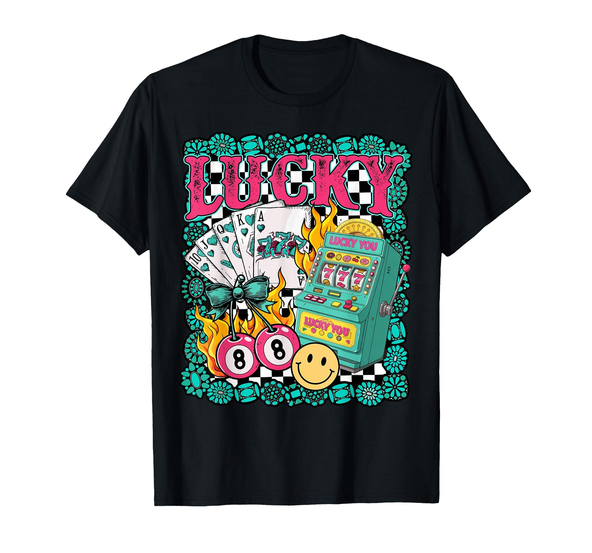 Lucky Slot Machine Cowgirl Western T-Shirt - Graphic Print for Adults - T-Shirt, Sweatshirt, Hoodie