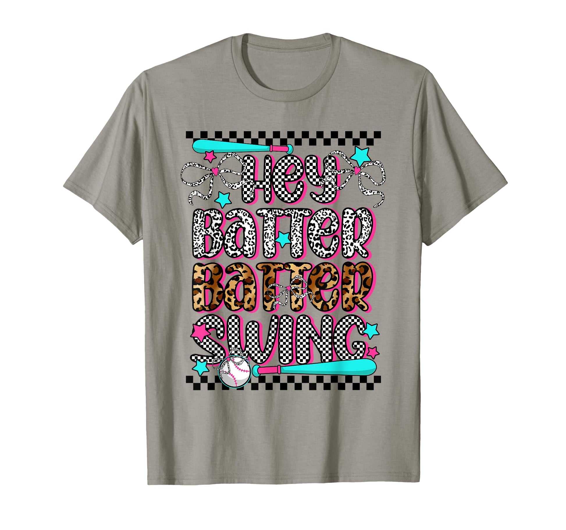 Hey Batter Batter Swing Coquette Bow T-Shirt - Novelty Apparel for Adults - T-Shirt, Sweatshirt, Hoodie