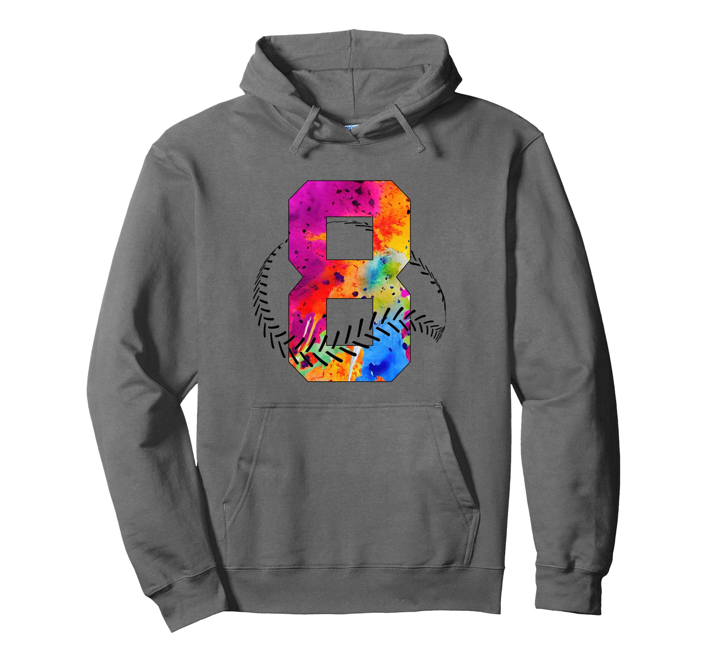 Number 8 Years Baseball 8Th Birthday Hoodie - Graphic Print Unisex - T-Shirt, Sweatshirt, Hoodie