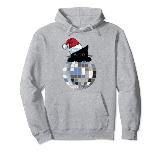 Aesthetic Disco Ball Winter Snow Black Hoodie - Aesthetic Graphic Unisex - T-Shirt, Sweatshirt, Hoodie