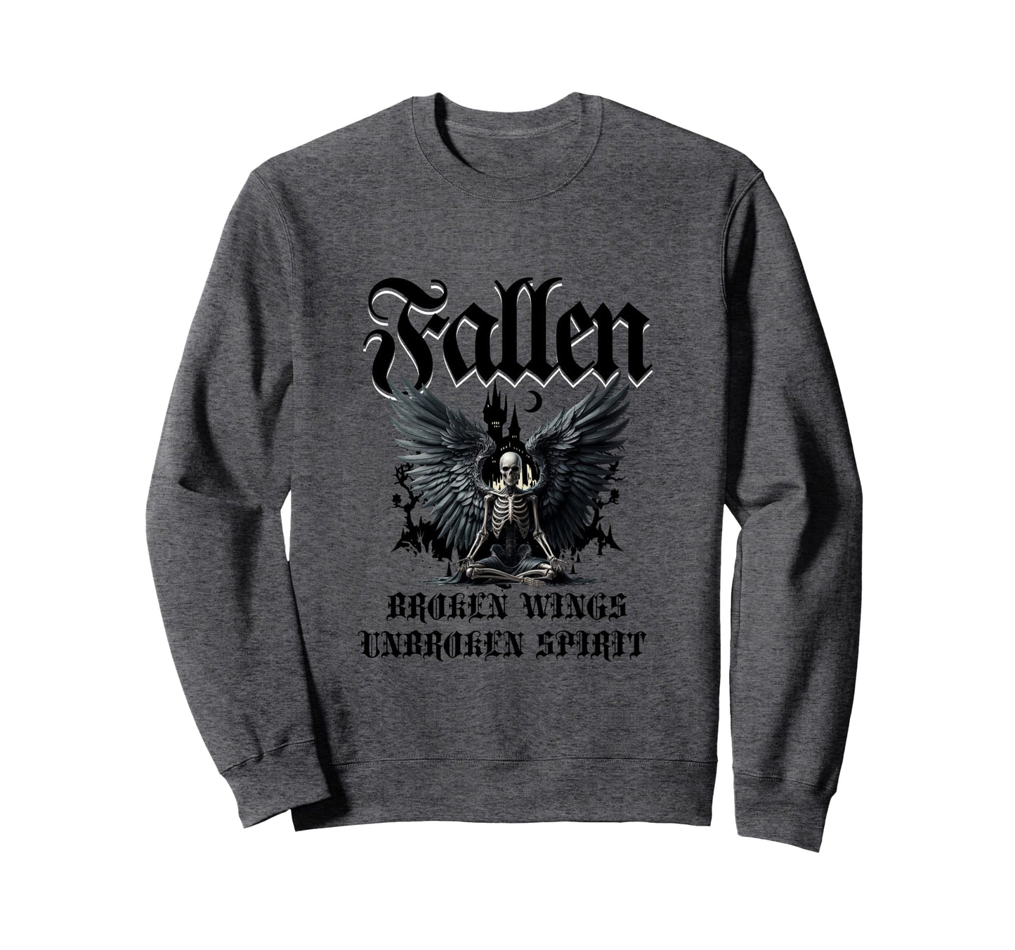 Goth Fallen Angel Emo Y2K Grunge Sweatshirt - Unique Graphic for Adults - T-Shirt, Sweatshirt, Hoodie