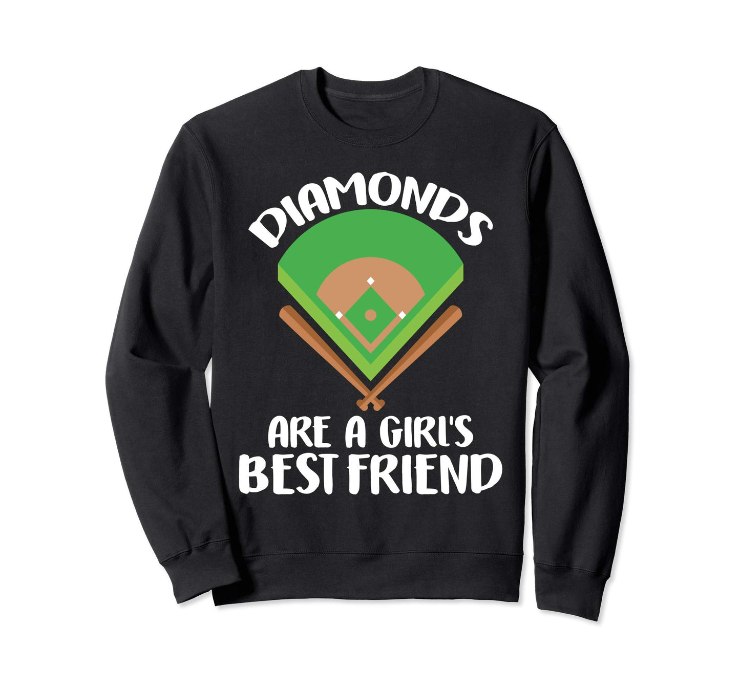 Diamonds Are Best Friend Baseball Sweatshirt - Aesthetic Graphic Unisex - T-Shirt, Sweatshirt, Hoodie