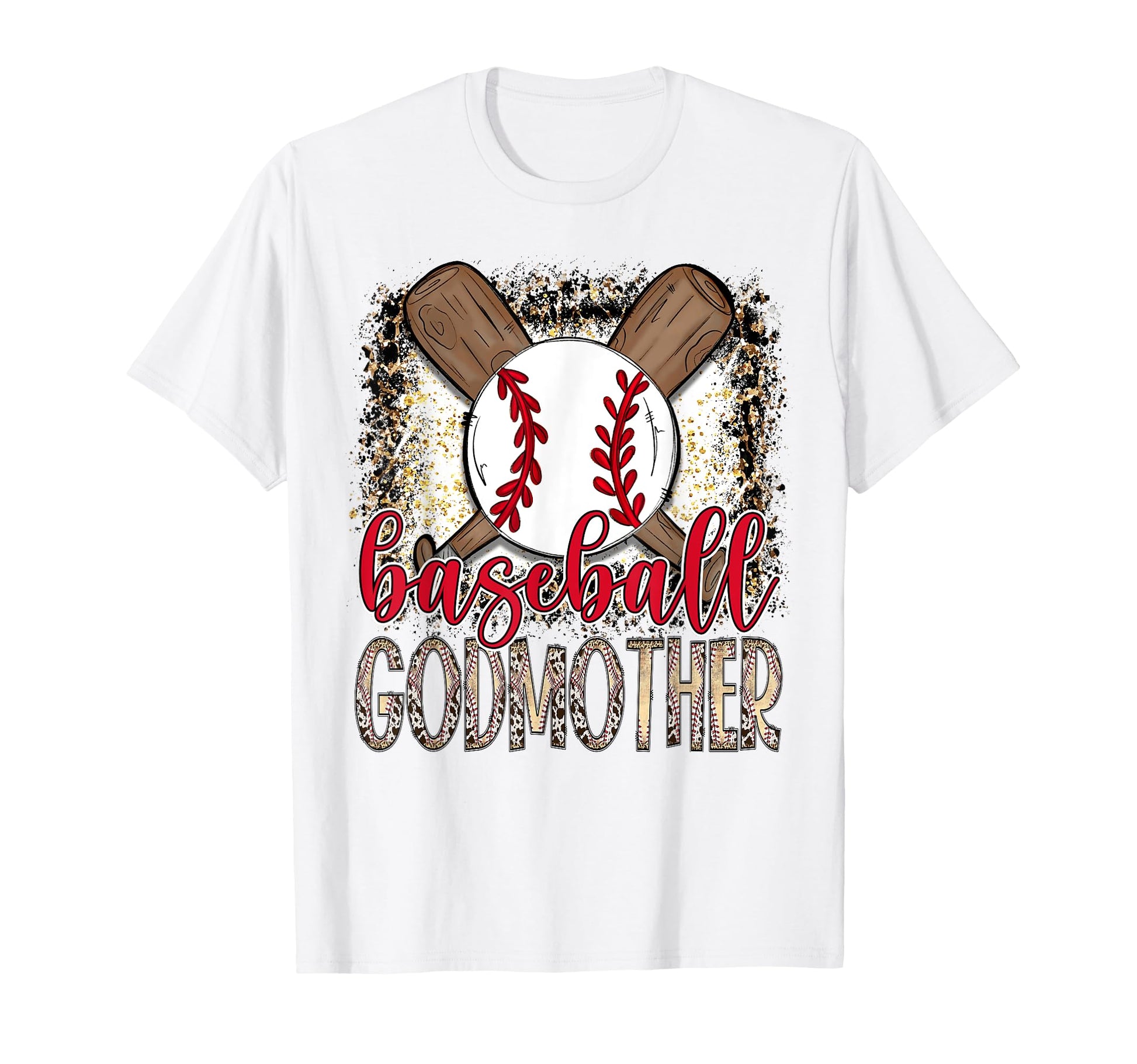 Baseball Godmother Leopard Proud Ball T-Shirt - Fun Novelty Design Unisex - T-Shirt, Sweatshirt, Hoodie