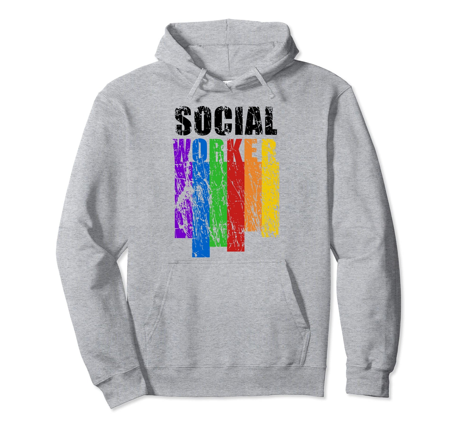 Social Worker Rainbow Stripes Social Work Hoodie - Graphic Print Men Women - T-Shirt, Sweatshirt, Hoodie