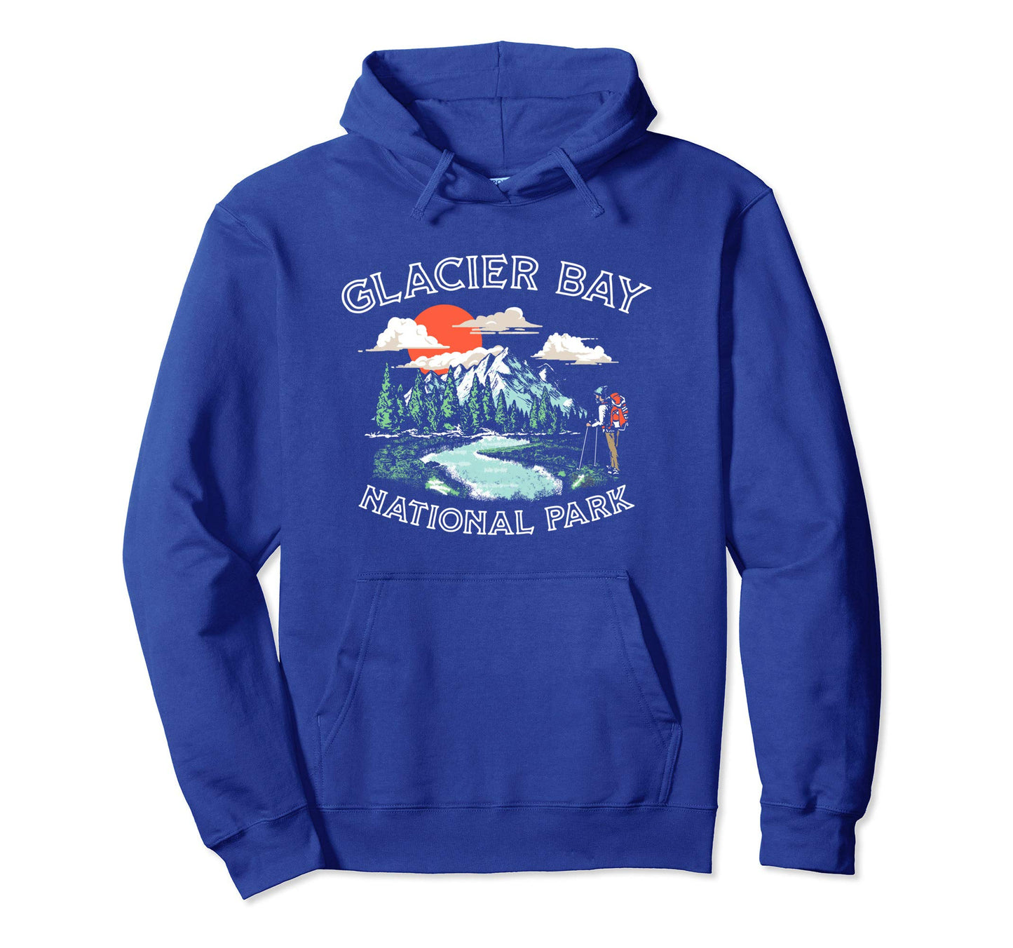 Glacier Bay National Park Alaska Hiker Hoodie - Graphic Print Unisex - T-Shirt, Sweatshirt, Hoodie