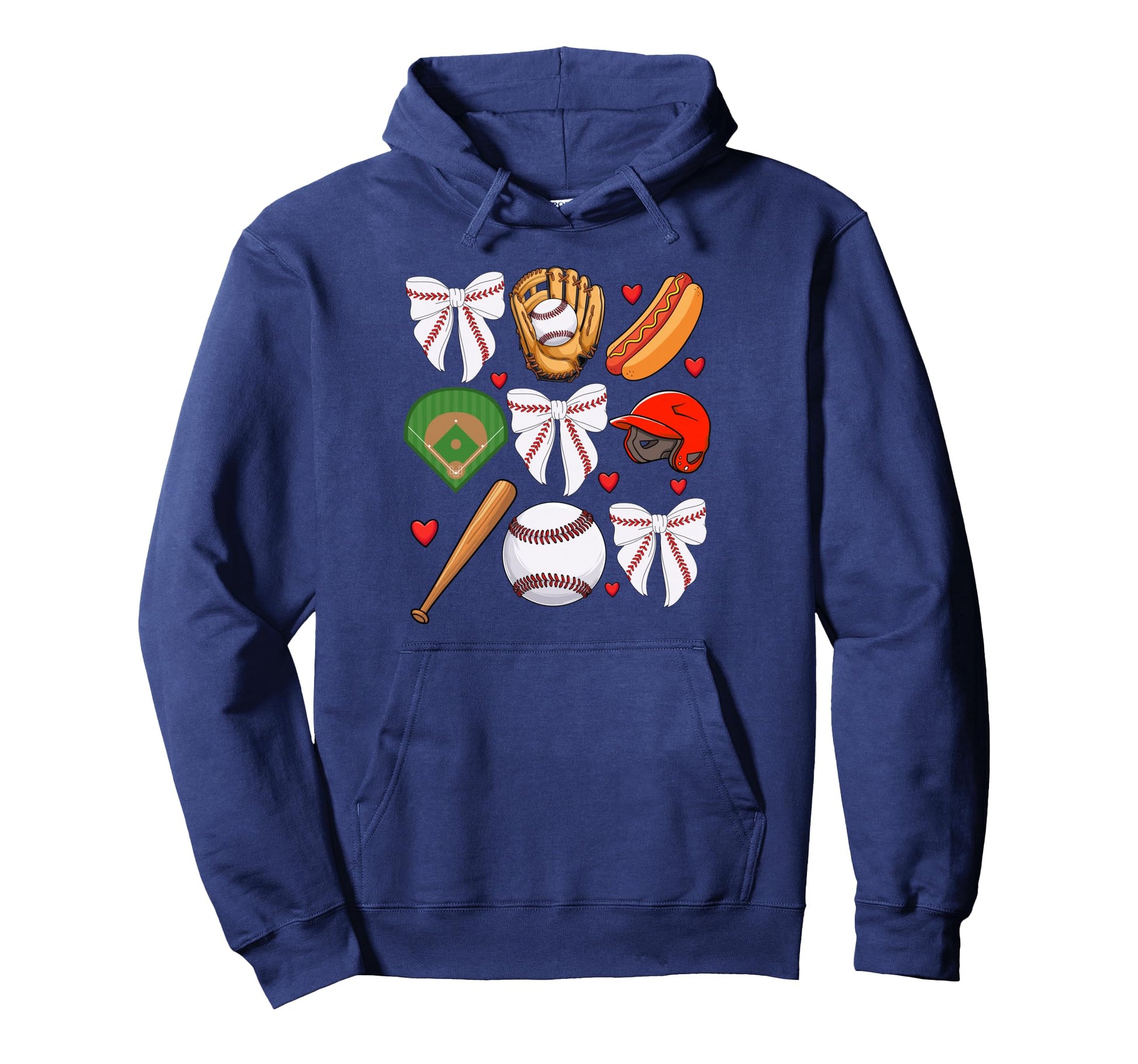 Baseball Coquette Bow Baseball Cheer Mom Hoodie - Aesthetic Graphic Unisex - T-Shirt, Sweatshirt, Hoodie