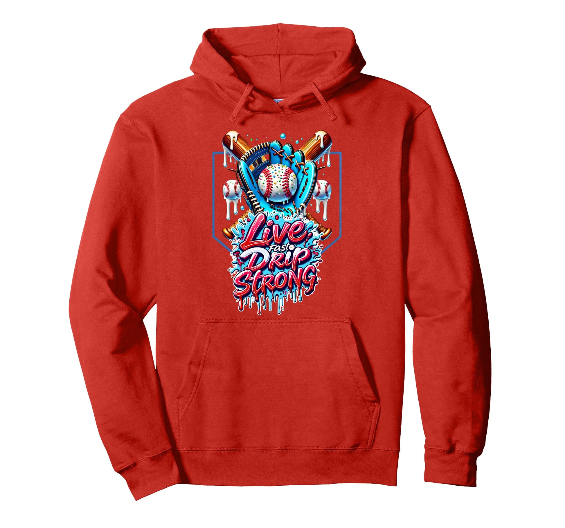 Live Drip Strong Baseball Glove Ice Hoodie - Custom Art Print Men Women - T-Shirt, Sweatshirt, Hoodie