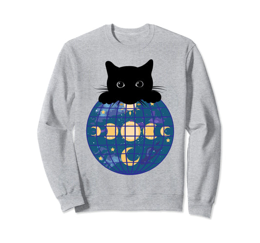 Aesthetic Disco Ball Celestial Sweatshirt - Minimalist Print Men Women - T-Shirt, Sweatshirt, Hoodie