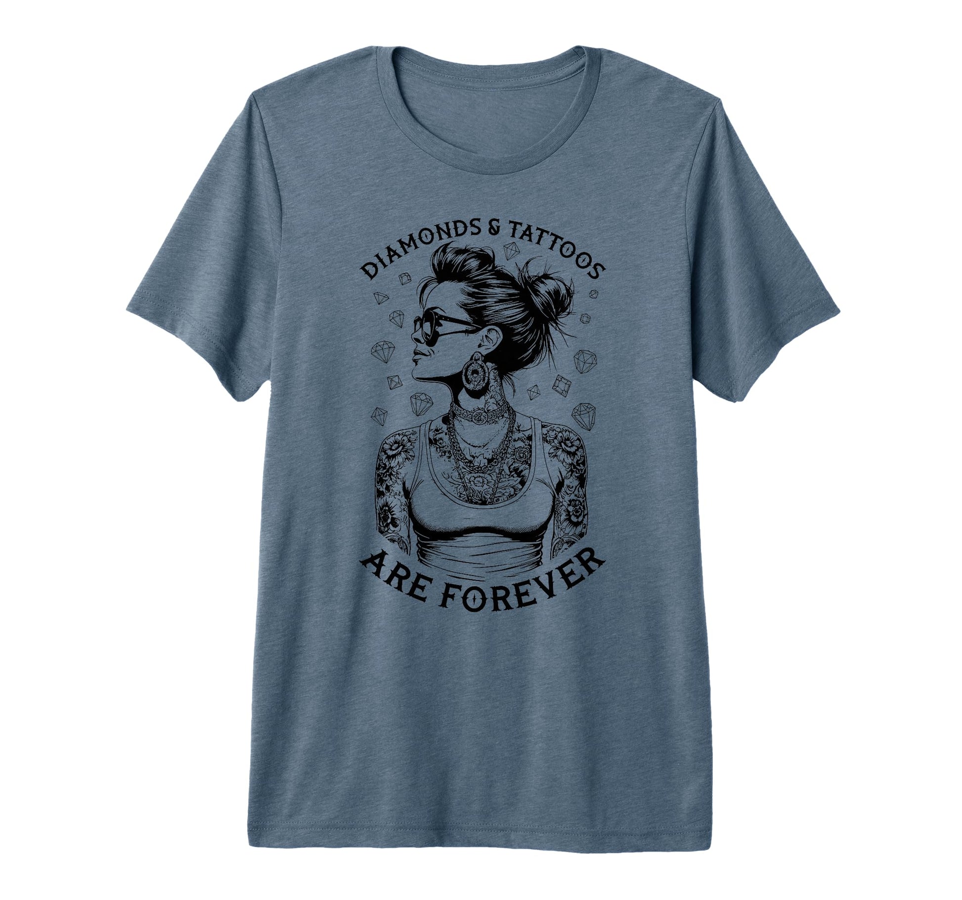 Diamonds And Tattoos Are Forever T-Shirt - Novelty Apparel for Adults - T-Shirt, Sweatshirt, Hoodie