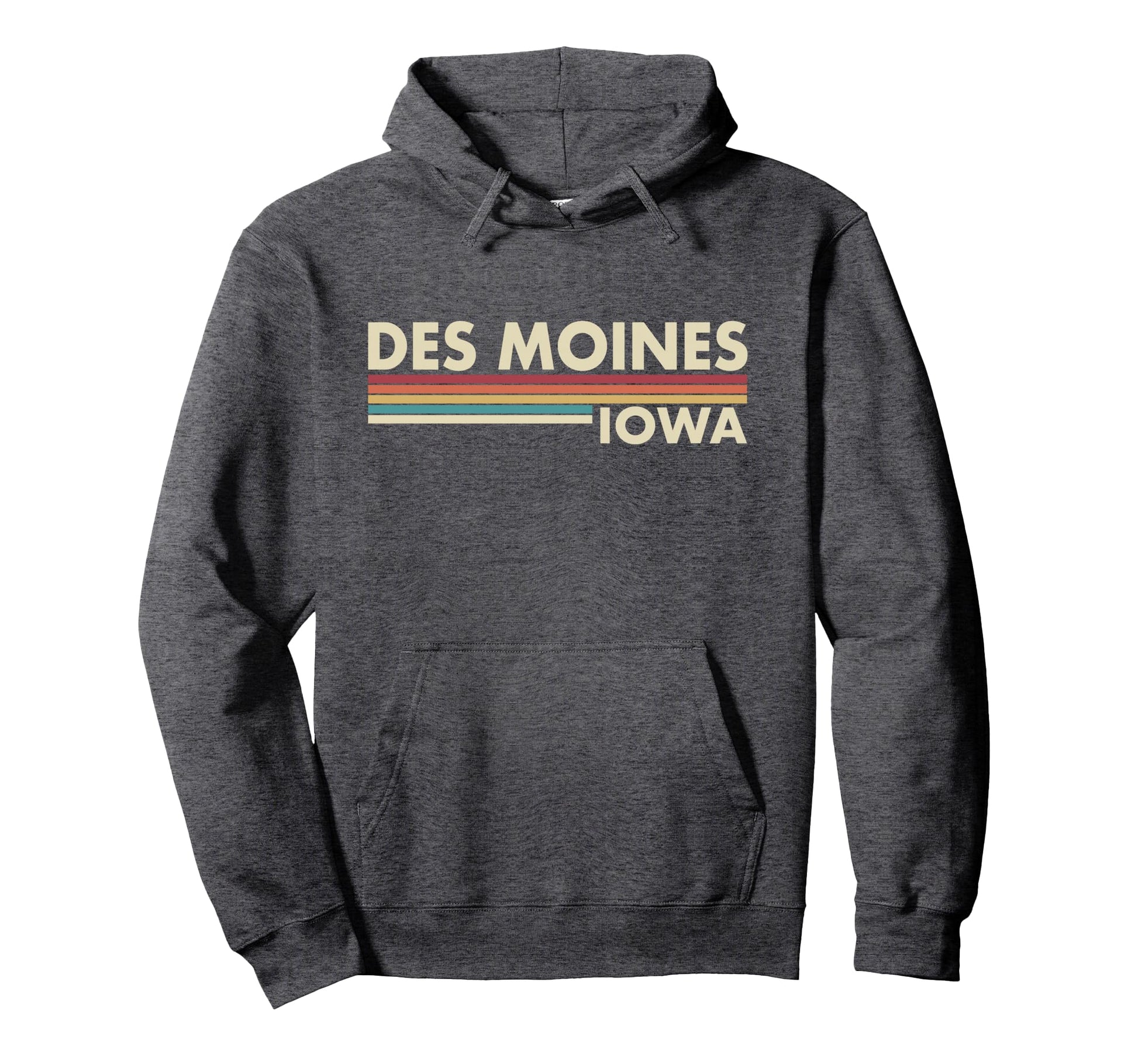 Des Moines Iowa Stripes Hoodie - Trendy Graphic Unisex - T-Shirt, Sweatshirt, Hoodie