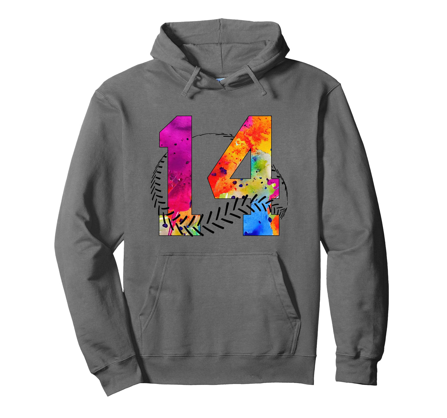 Number 14 Years Baseball 14Th Birthday Hoodie - Unique Graphic Men Women - T-Shirt, Sweatshirt, Hoodie