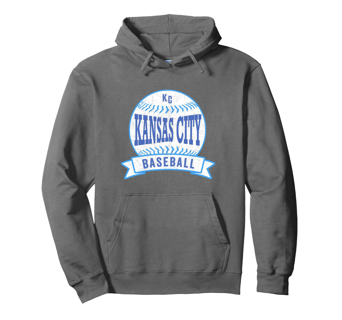 Kansas City Kc Baseball Kc Blue Throwback Hoodie - Graphic Print Men Women - T-Shirt, Sweatshirt, Hoodie