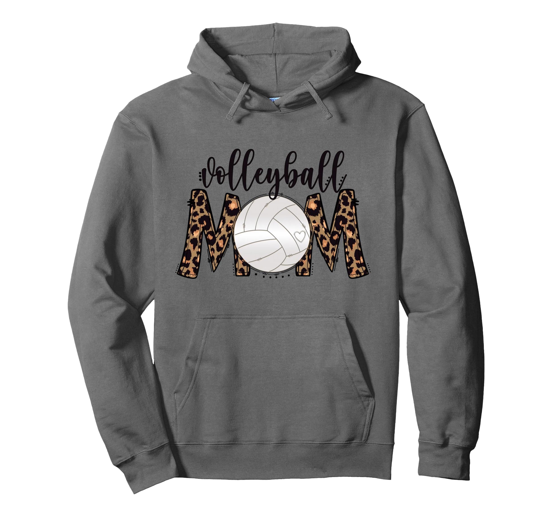 Volleyball Mom Leopard Proud Womens Hoodie - Novelty Apparel for Adults - T-Shirt, Sweatshirt, Hoodie
