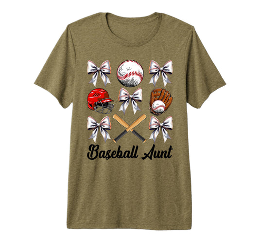 Baseball Aunt Bow Baseball Mom Mothers Day T-Shirt - Trendy Graphic Unisex - T-Shirt, Sweatshirt, Hoodie