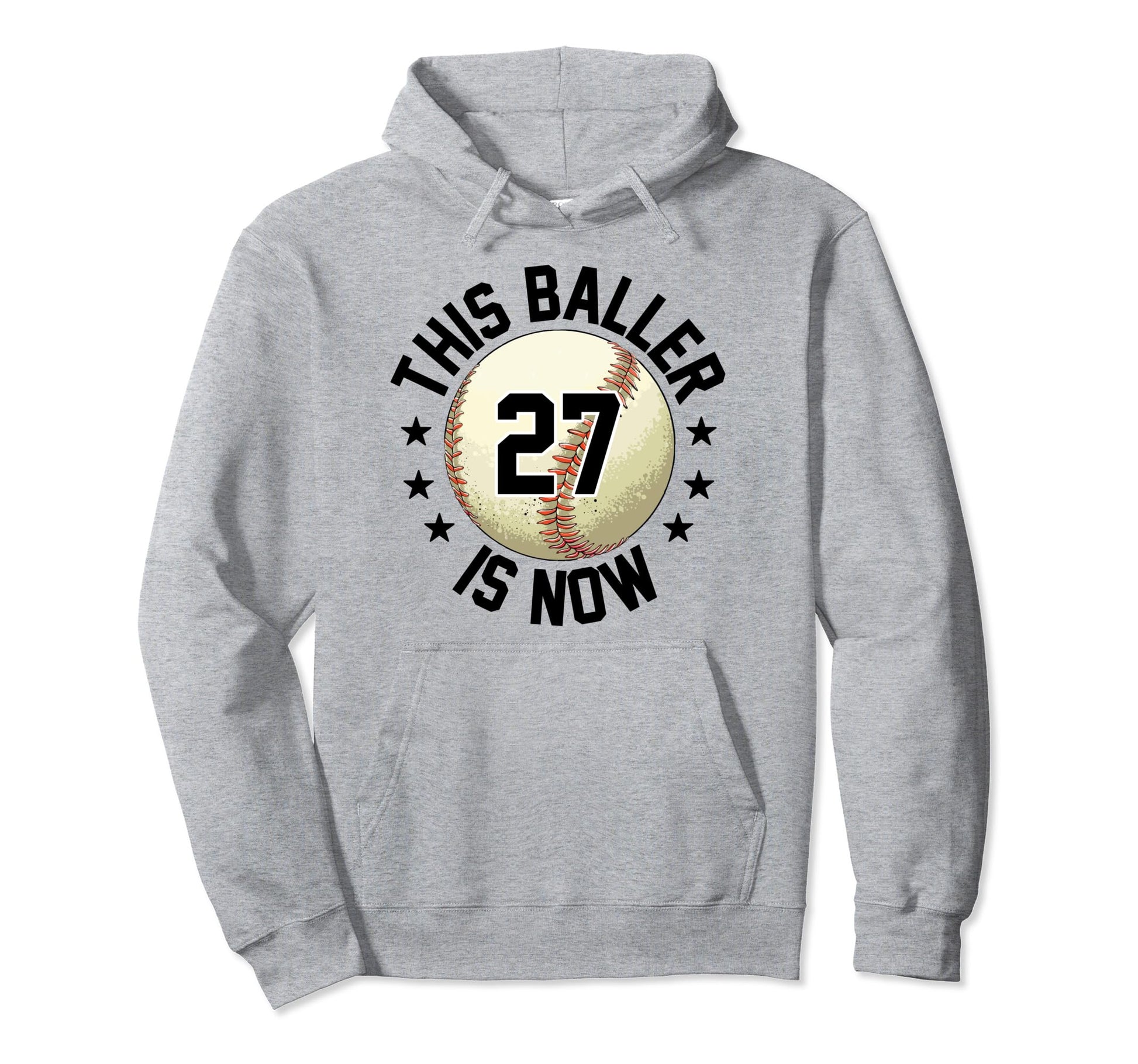 This Baller Is Now 27 Baseball 27Th Hoodie - Minimalist Print for Adults - T-Shirt, Sweatshirt, Hoodie