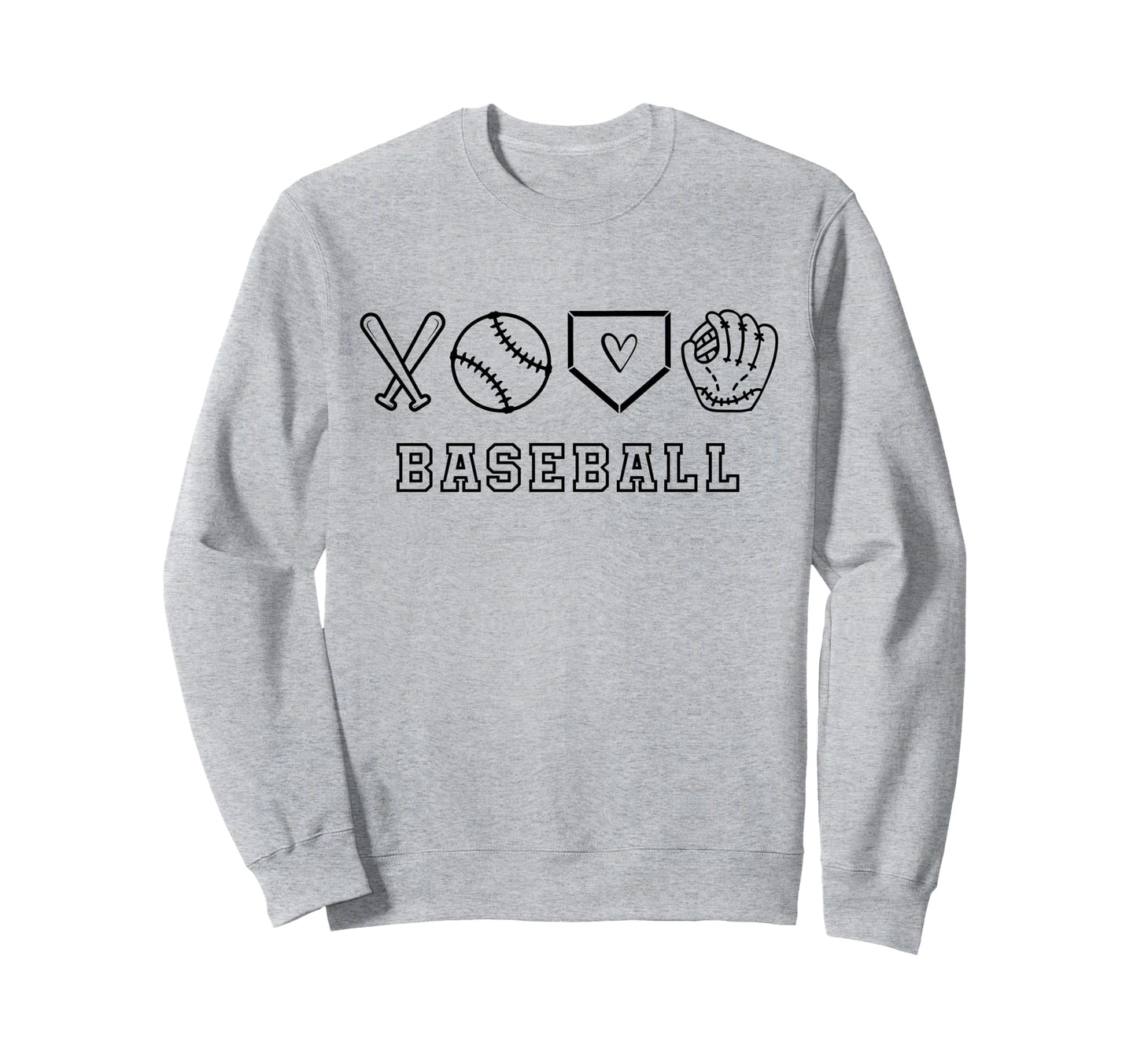 Baseball Crossed Bats Sweatshirt - Graphic Print Unisex - T-Shirt, Sweatshirt, Hoodie