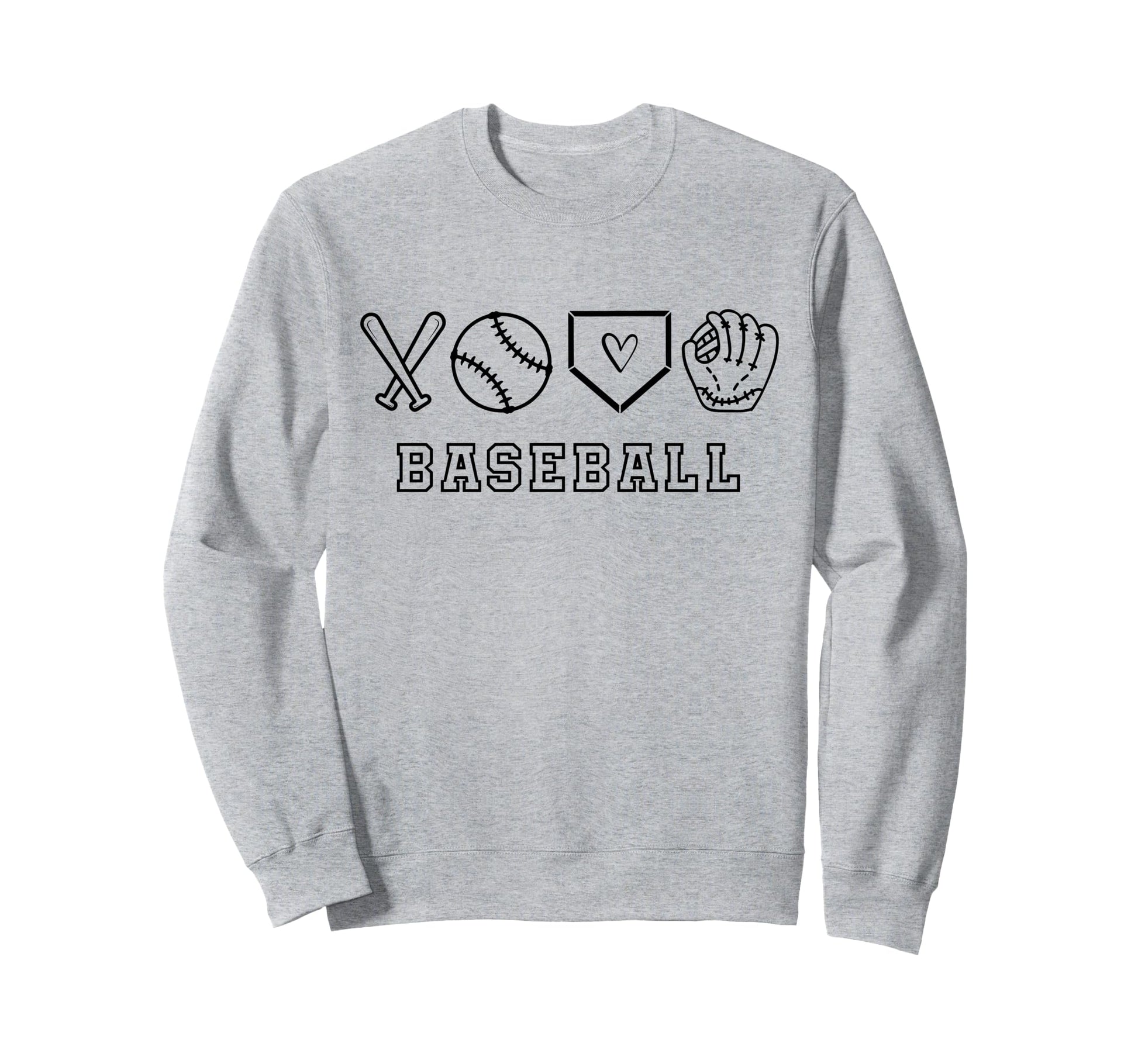 Baseball Crossed Bats Sweatshirt - Graphic Print Unisex - T-Shirt, Sweatshirt, Hoodie