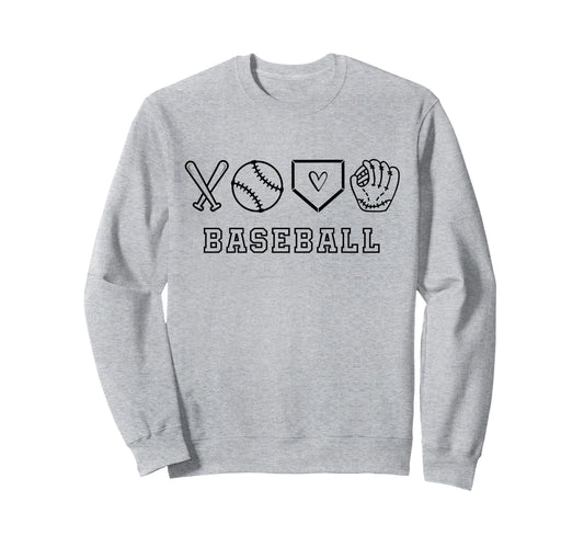 Baseball Crossed Bats Sweatshirt - Graphic Print Unisex - T-Shirt, Sweatshirt, Hoodie