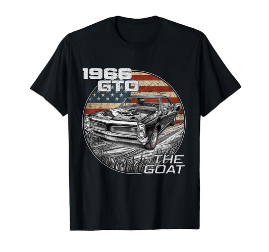 66 1966 Gto Silhouette Muscle Car T-Shirt - Streetwear Style for Adults - T-Shirt, Sweatshirt, Hoodie
