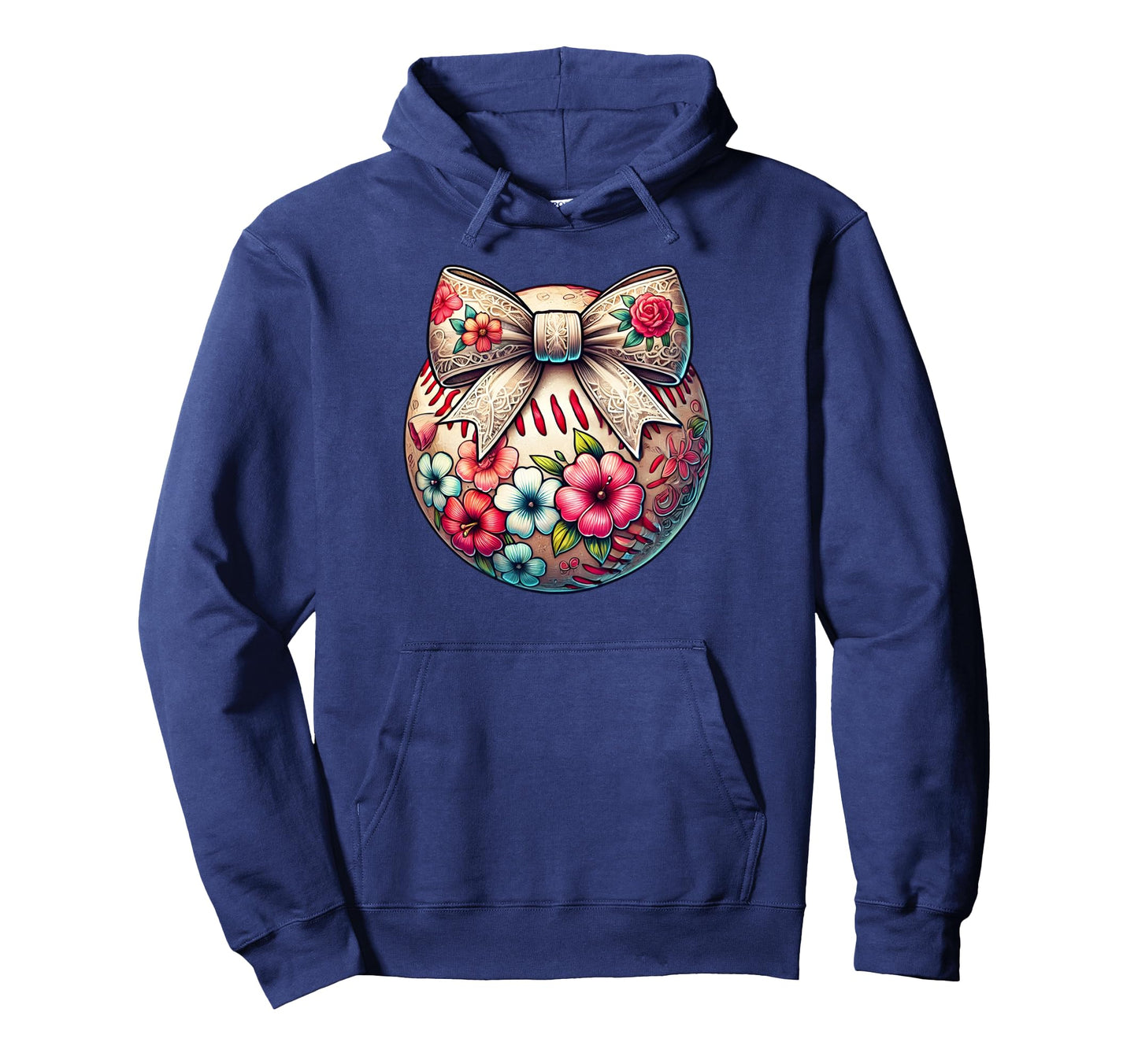 Baseball Lover Flower Coquette Bow Hoodie - Aesthetic Graphic Men Women - T-Shirt, Sweatshirt, Hoodie