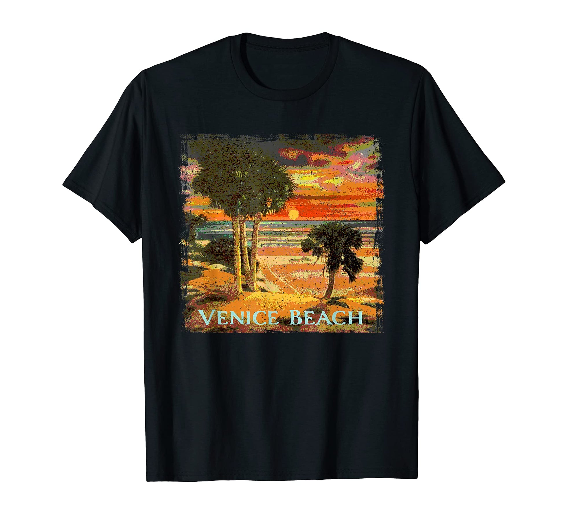 Venice Beach Ca Sunset Palm Tree Beach T-Shirt - Graphic Print for Adults - T-Shirt, Sweatshirt, Hoodie