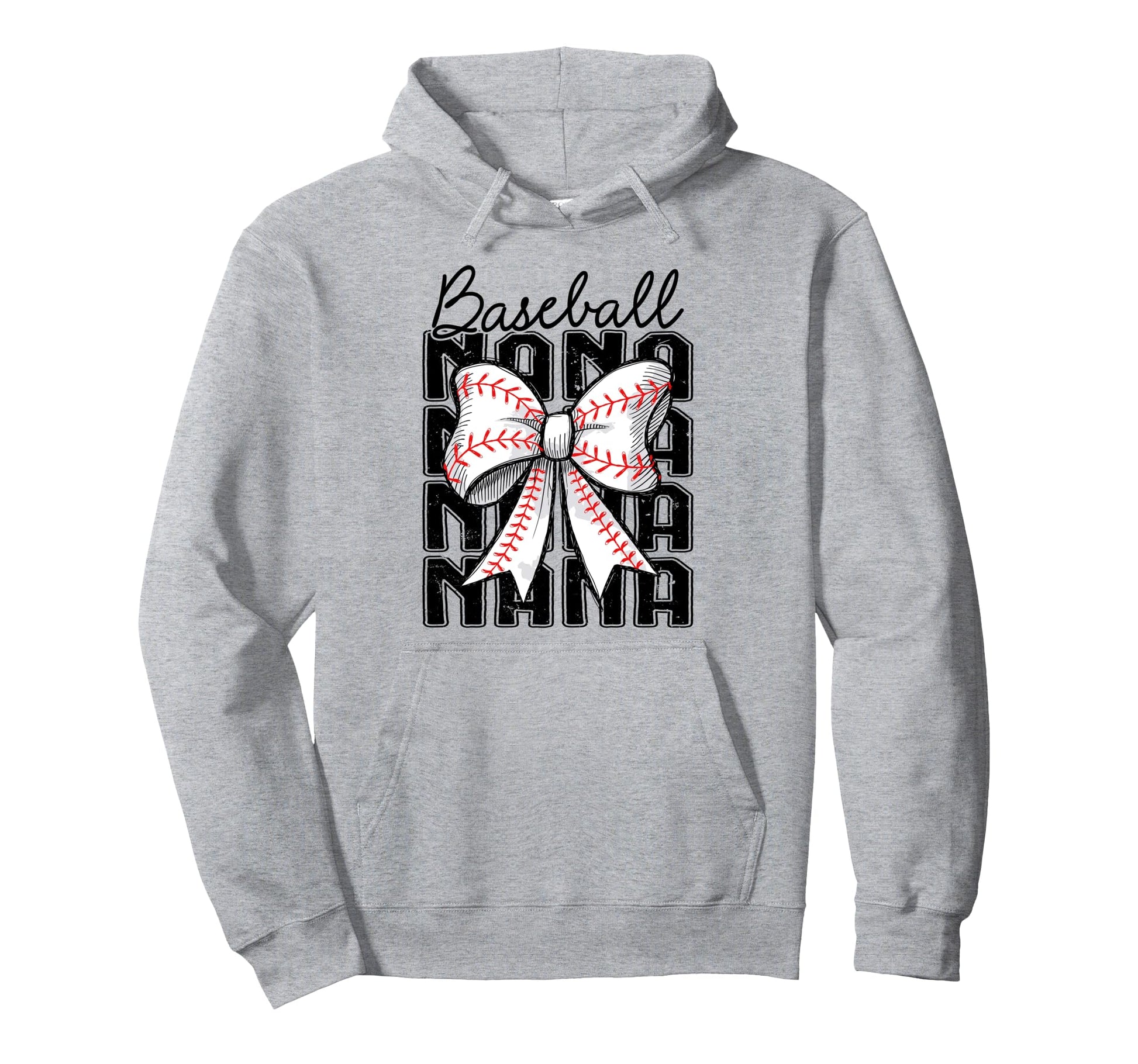 Baseball Nana Coquette Bow Baseball Lover Hoodie - Novelty Apparel Unisex - T-Shirt, Sweatshirt, Hoodie