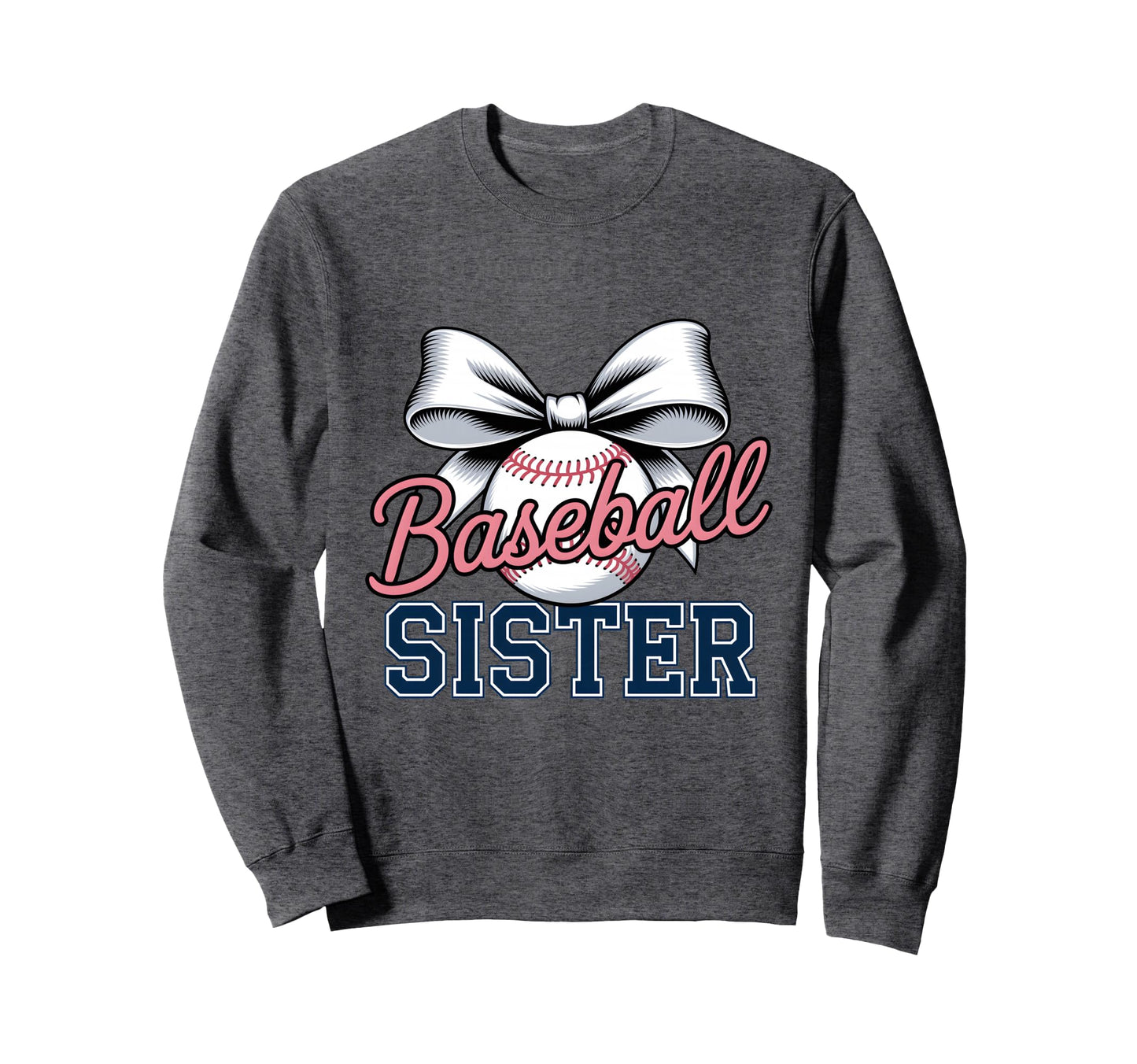 Baseball Sister Coquette Bow Sweatshirt - Unique Graphic Unisex - T-Shirt, Sweatshirt, Hoodie