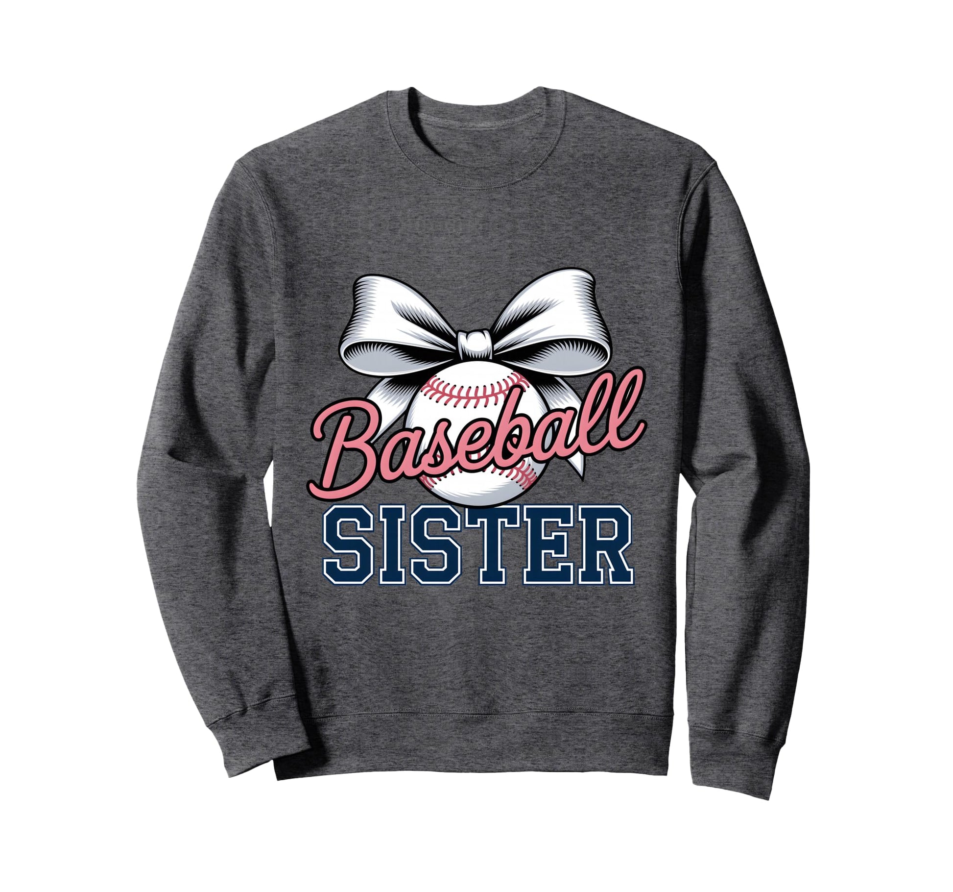 Baseball Sister Coquette Bow Sweatshirt - Unique Graphic Unisex - T-Shirt, Sweatshirt, Hoodie