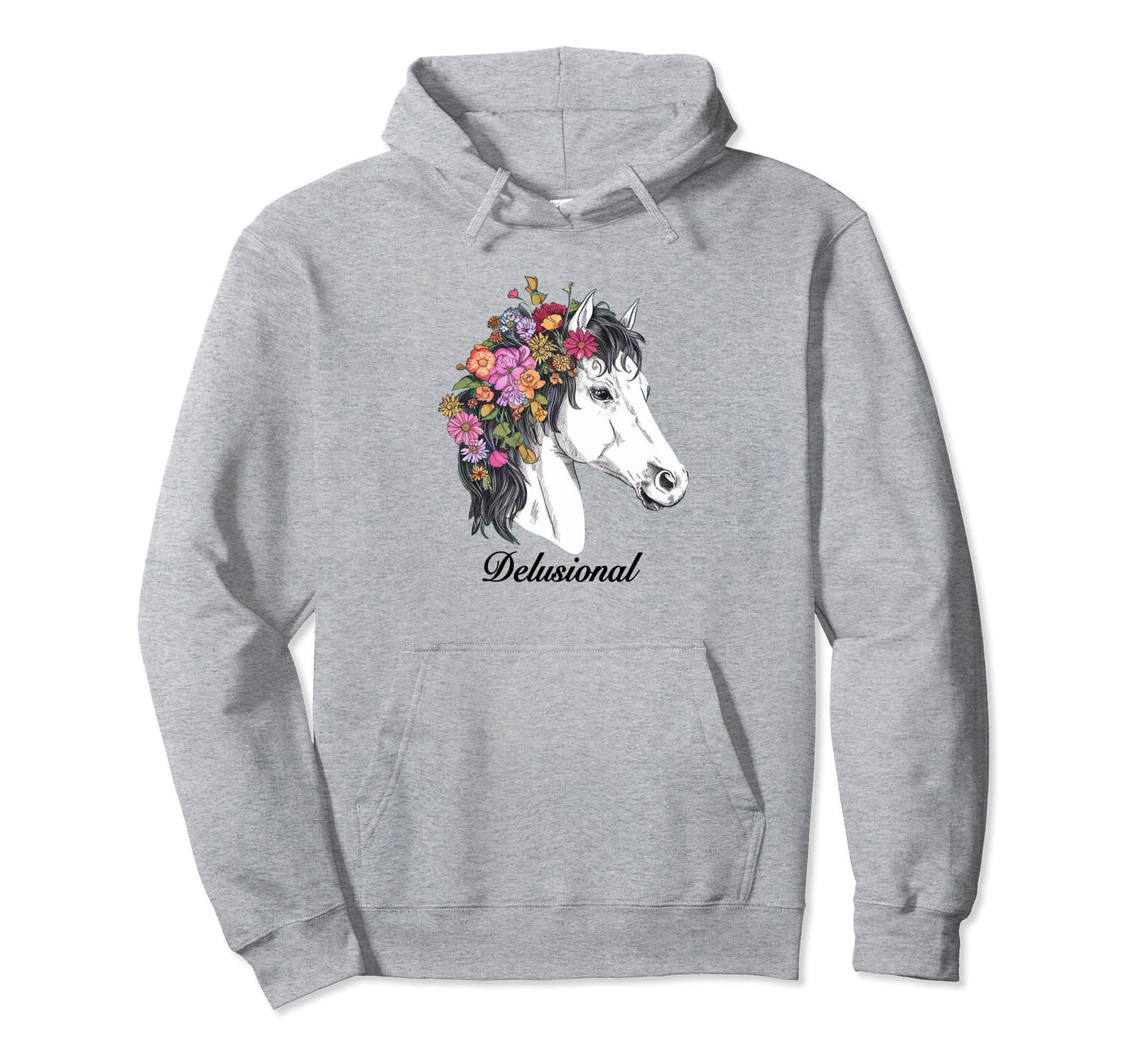 Coquette White Horse Delusional Girlcore Hoodie - Graphic Print for Adults - T-Shirt, Sweatshirt, Hoodie