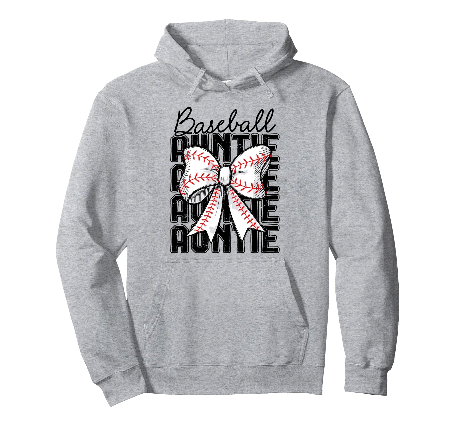 Baseball Auntie Coquette Bow Baseball Hoodie - Minimalist Print for Adults - T-Shirt, Sweatshirt, Hoodie
