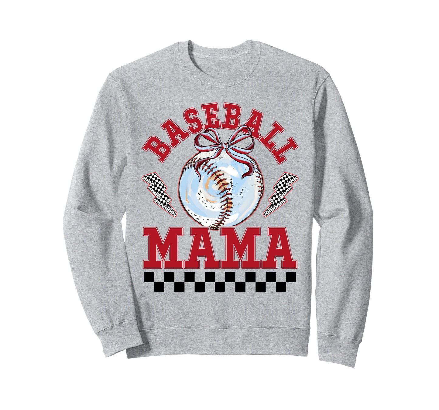 Baseball Mama Bow Softball Mom Sweatshirt - Aesthetic Graphic Men Women - T-Shirt, Sweatshirt, Hoodie