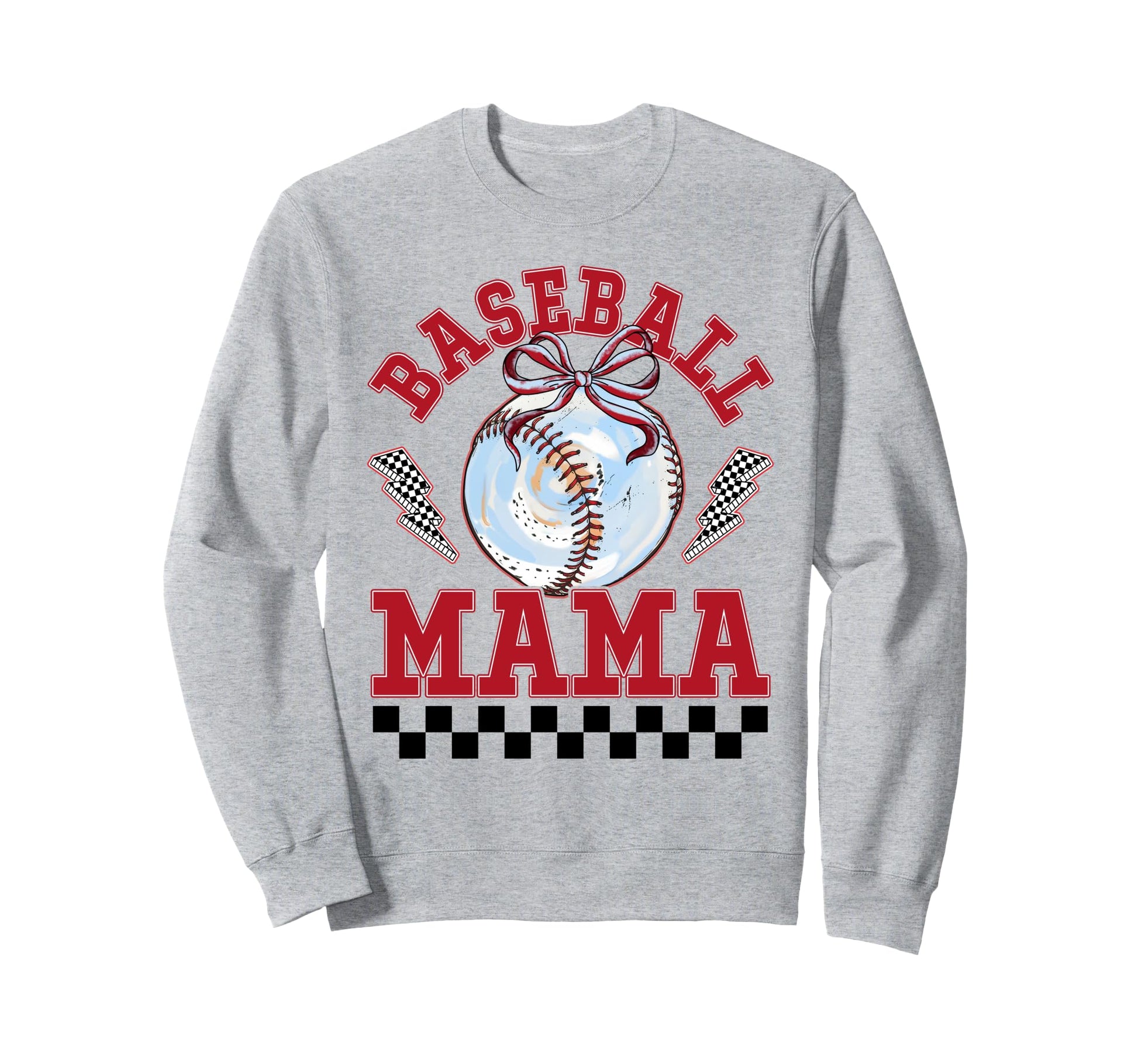 Baseball Mama Bow Softball Mom Sweatshirt - Aesthetic Graphic Men Women - T-Shirt, Sweatshirt, Hoodie